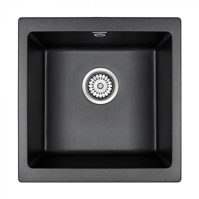 Кухонная мойка Paulmark Мойка GERA 50, IT-GRANIT, PM104546-BLM, черный, 445х460, подст. мон.