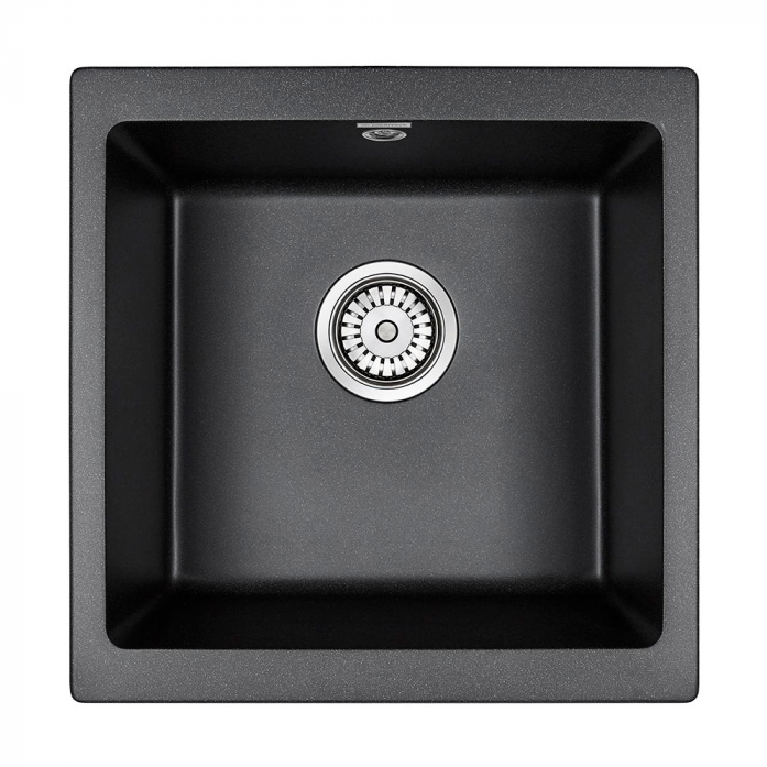 Кухонная мойка Paulmark Мойка GERA 50, IT-GRANIT, PM104546-BLM, черный, 445х460, подст. мон.