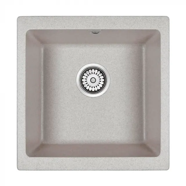 Кухонная мойка Paulmark Мойка GERA 50, IT-GRANIT, PM104546-GR, серый, 445х460, подст. мон.
