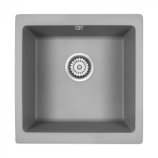 Кухонная мойка Paulmark Мойка GERA 50, IT-GRANIT, PM104546-GRM, серый металлик, 445х460, подст. мон.