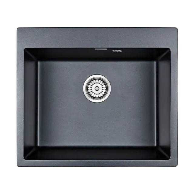 Кухонная мойка Paulmark Мойка KANTE 60, IT-GRANIT, PM106052-BLM , черный, 600х520 мм,