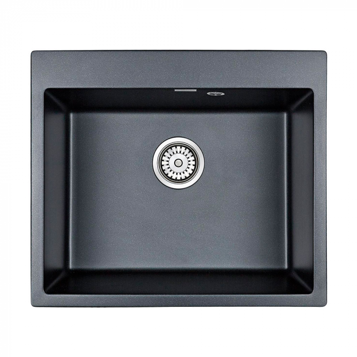 Кухонная мойка Paulmark Мойка KANTE 60, IT-GRANIT, PM106052-BLM , черный, 600х520 мм,