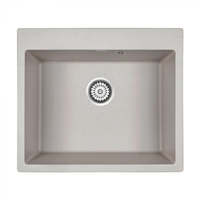 Кухонная мойка Paulmark Мойка KANTE 60, IT-GRANIT, PM106052-GR, серый, 600х520 мм,