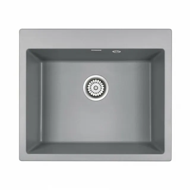 Кухонная мойка Paulmark Мойка KANTE 60, IT-GRANIT, PM106052-GRM, серый металлик, 600х520 мм,