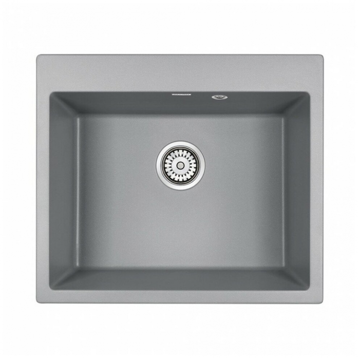 Кухонная мойка Paulmark Мойка KANTE 60, IT-GRANIT, PM106052-GRM, серый металлик, 600х520 мм,