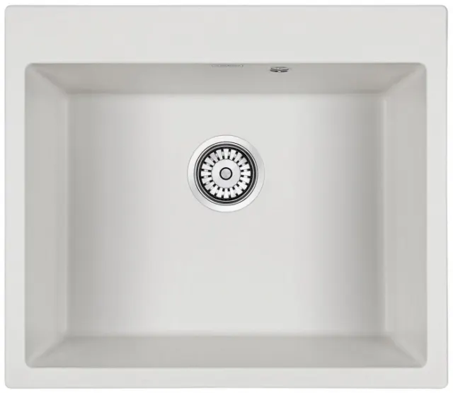 Кухонная мойка Paulmark Мойка KANTE 60, IT-GRANIT, PM106052-WH, белый, 600х520 мм,