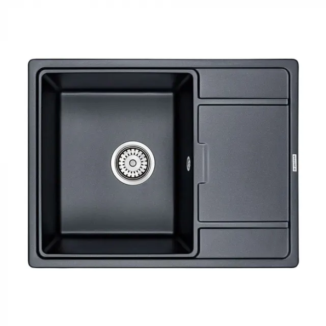 Кухонная мойка Paulmark Мойка FLUGEN 50-650, IT-GRANIT, PM216550-BLM, черный, 650х500 мм,
