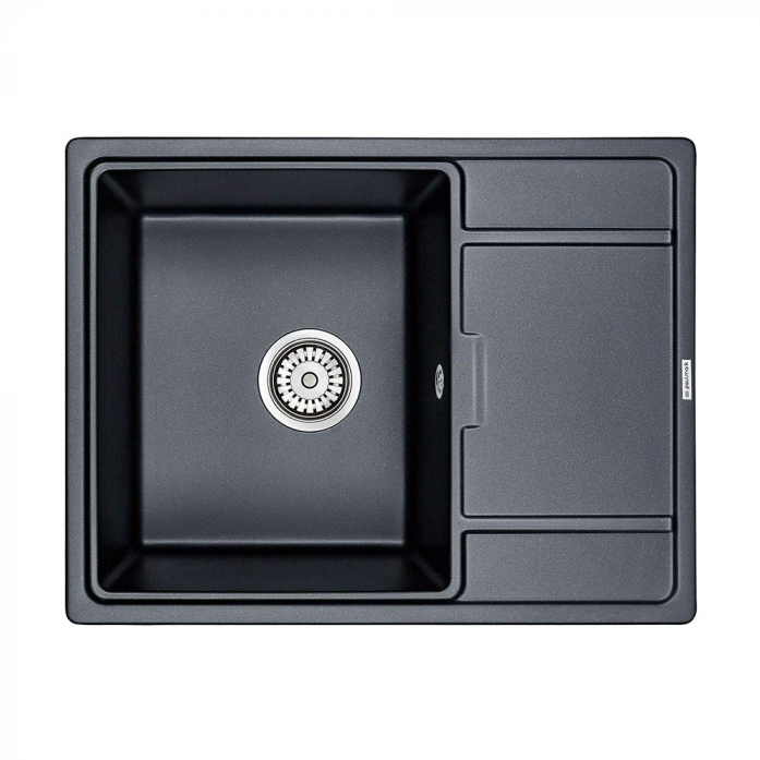 Кухонная мойка Paulmark Мойка FLUGEN 50-650, IT-GRANIT, PM216550-BLM, черный, 650х500 мм,