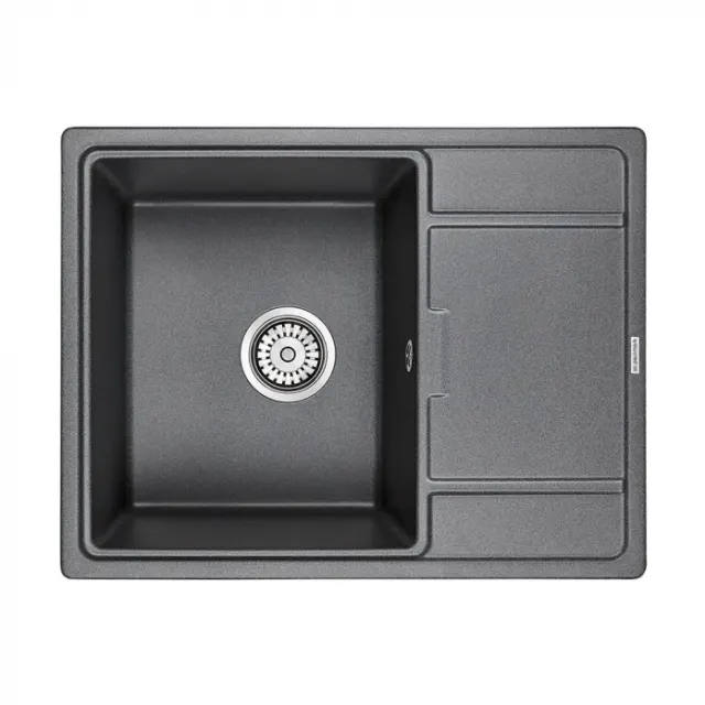Кухонная мойка Paulmark Мойка FLUGEN 50-650, IT-GRANIT, PM216550-DG, графит, 650х500 мм,
