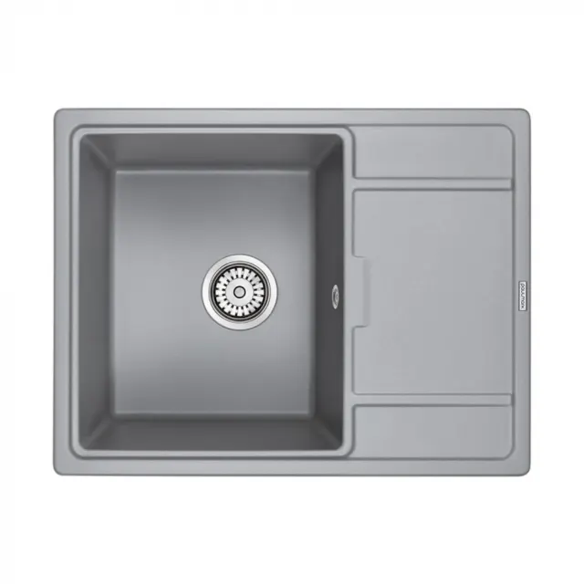 Кухонная мойка Paulmark Мойка FLUGEN 50-650, IT-GRANIT, PM216550-GRM, серый металлик, 650х500 мм,