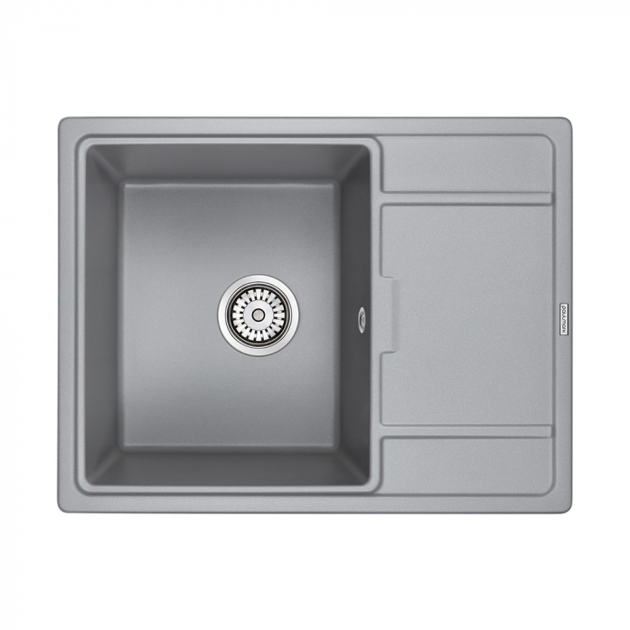 Кухонная мойка Paulmark Мойка FLUGEN 50-650, IT-GRANIT, PM216550-GRM, серый металлик, 650х500 мм,
