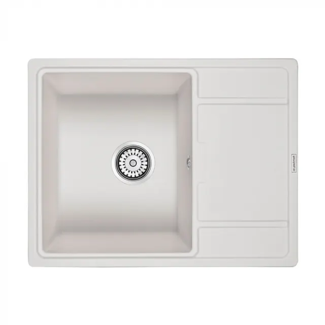 Кухонная мойка Paulmark Мойка FLUGEN 50-650, IT-GRANIT, PM216550-WH, белый, 650х500 мм,