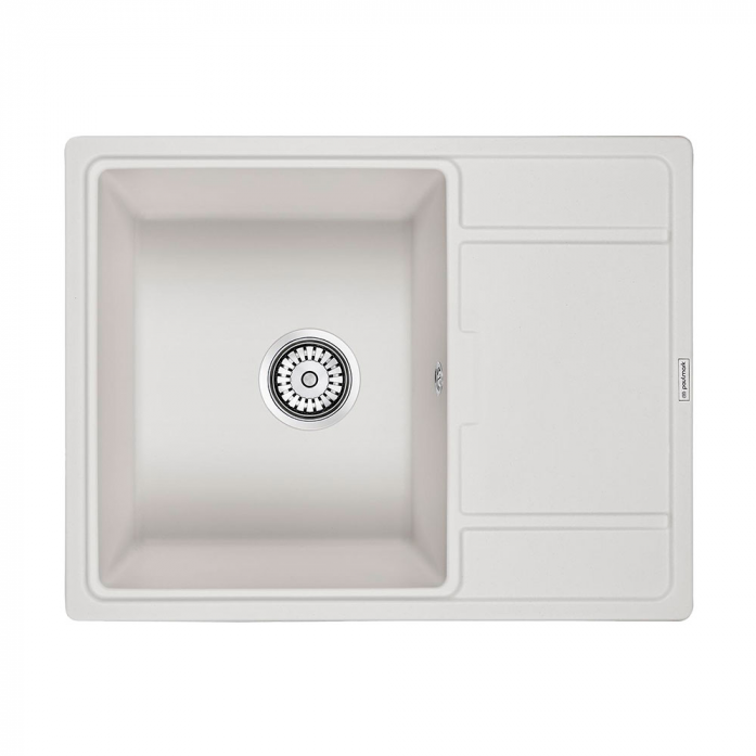 Кухонная мойка Paulmark Мойка FLUGEN 50-650, IT-GRANIT, PM216550-WH, белый, 650х500 мм,