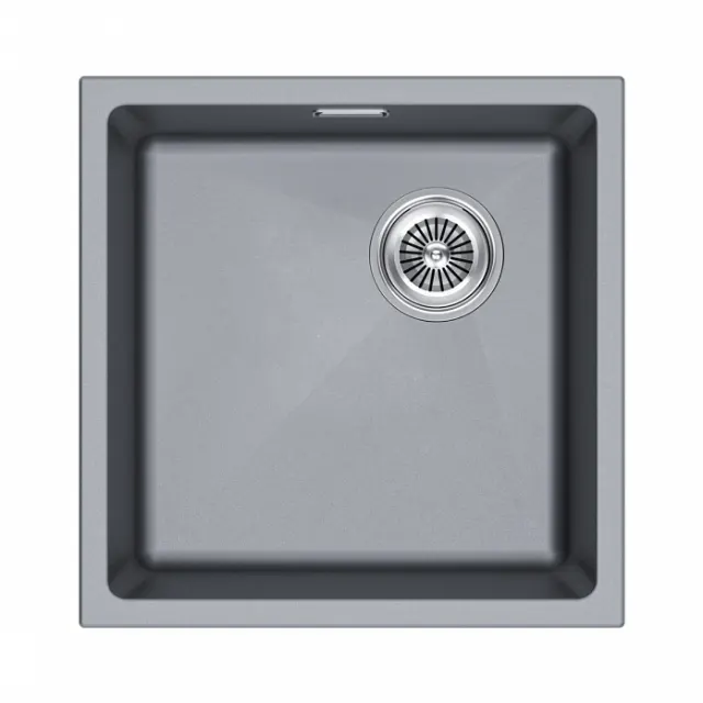 Мойка Paulmark LUMI 45UNI-SKEW, IT-GRANIT, LU45SK-GRM, серый металлик, 455х440,