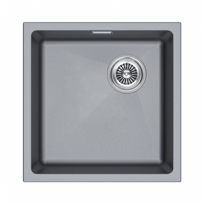 Мойка Paulmark LUMI 45UNI-SKEW, IT-GRANIT, LU45SK-GRM, серый металлик, 455х440,