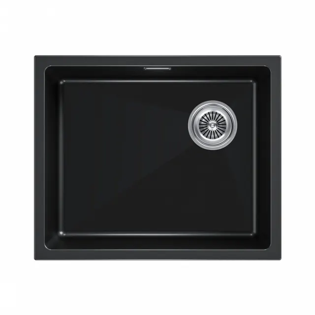 Мойка Paulmark LUMI 55UNI-SKEW, IT-GRANIT, LU55SK-BLM, черный, 555х440,