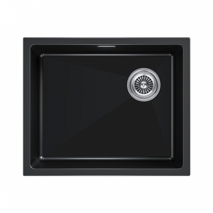 Мойка Paulmark LUMI 55UNI-SKEW, IT-GRANIT, LU55SK-BLM, черный, 555х440,