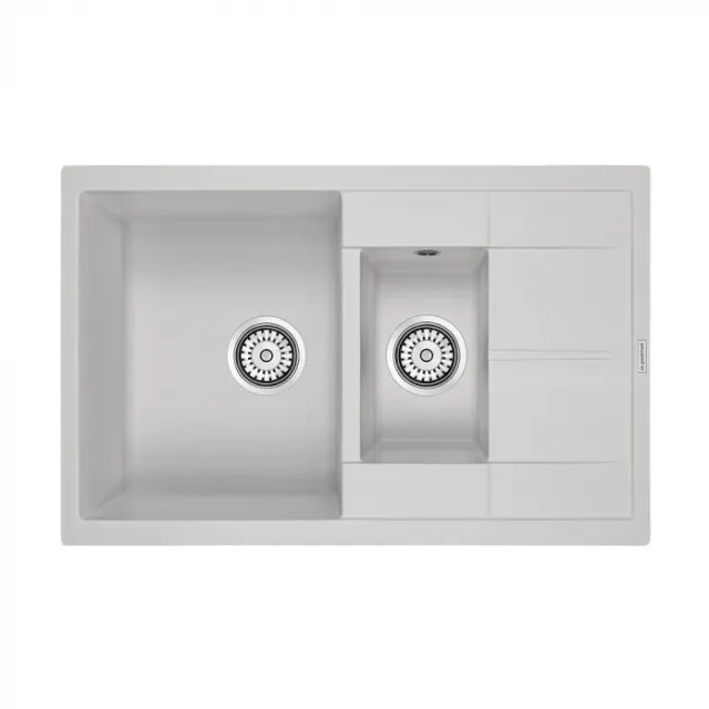 Кухонная мойка Paulmark Мойка FLUGEN 60/1,5, IT-GRANIT, PM237850-WH, белый, 775х495 мм,