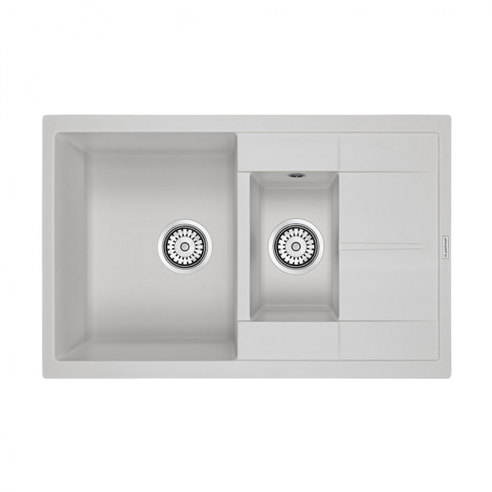 Кухонная мойка Paulmark Мойка FLUGEN 60/1,5, IT-GRANIT, PM237850-WH, белый, 775х495 мм,