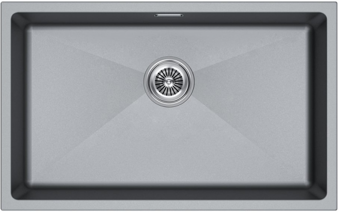 Мойка Paulmark LUMI 74UNI, IT-GRANIT, LU74-GRM, серый металлик, 740х460,