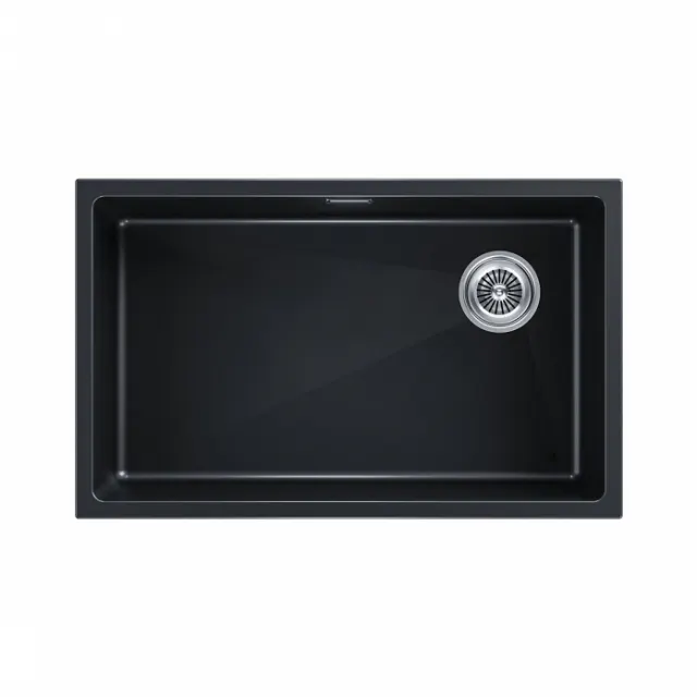 Мойка Paulmark LUMI 74UNI-SKEW, IT-GRANIT, LU74SK-BLM, черный, 740х440,