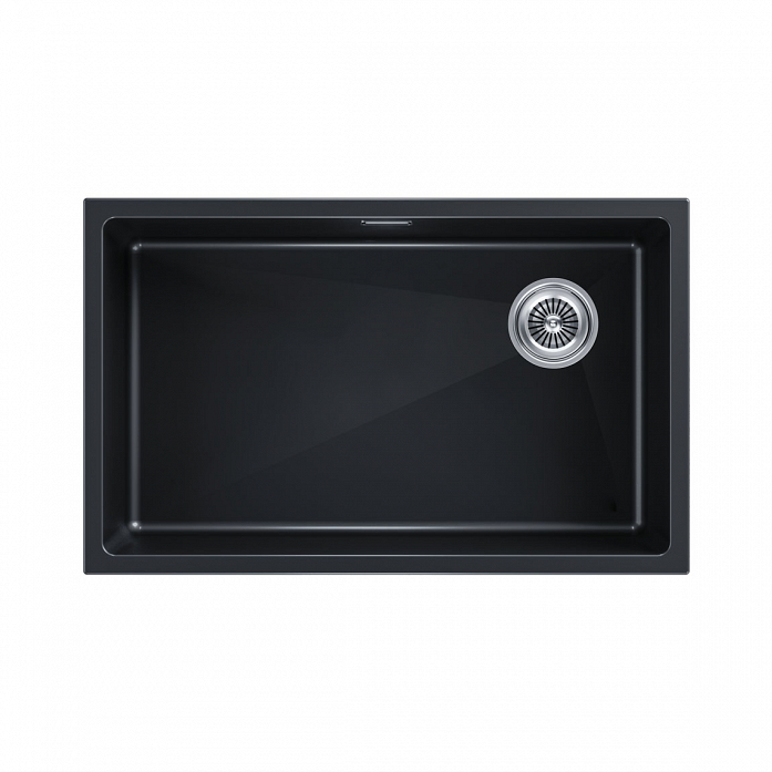 Мойка Paulmark LUMI 74UNI-SKEW, IT-GRANIT, LU74SK-BLM, черный, 740х440,
