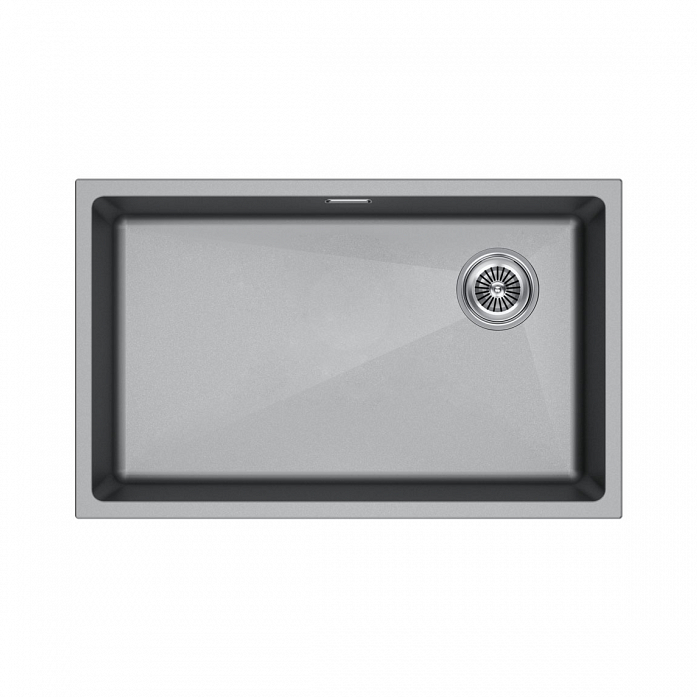 Мойка Paulmark LUMI 74UNI-SKEW, IT-GRANIT, LU74SK-GRM, серый металлик, 740х440,