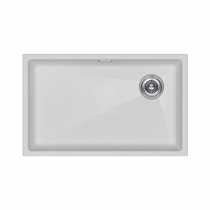 Мойка Paulmark LUMI 74UNI-SKEW, IT-GRANIT, LU74SK-WH, белый, 740х440,