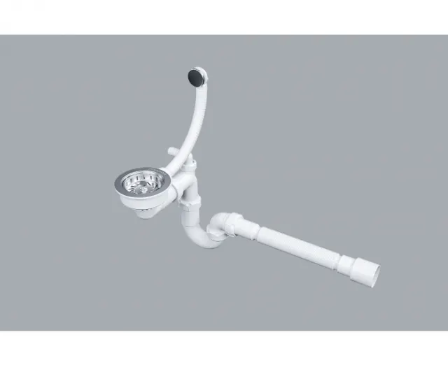 Сифон телескопический Paulmark с круглым переливом Trust, PM1022-CR, хром,