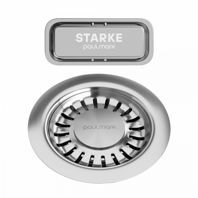 Слив с овальным переливом Paulmark , PM6024-BS, брашированная сталь,