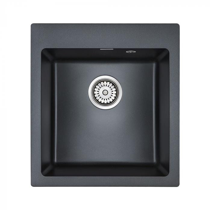Кухонная мойка Paulmark Мойка KANTE 45, IT-GRANIT, PM104651-BLM, черный, 460х510 мм,