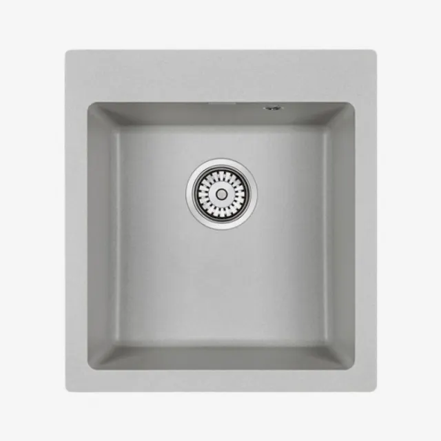Кухонная мойка Paulmark Мойка KANTE 45, IT-GRANIT, PM104651-GR, серый, 460х510 мм,