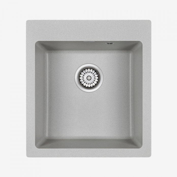 Кухонная мойка Paulmark Мойка KANTE 45, IT-GRANIT, PM104651-GR, серый, 460х510 мм,