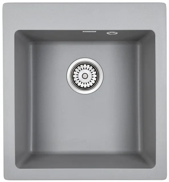 Кухонная мойка Paulmark Мойка KANTE 45, IT-GRANIT, PM104651-GRM, серый металлик, 460х510 мм,