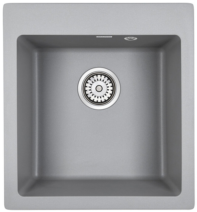 Кухонная мойка Paulmark Мойка KANTE 45, IT-GRANIT, PM104651-GRM, серый металлик, 460х510 мм,