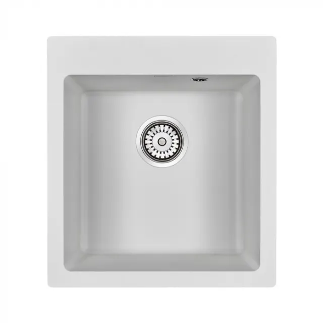 Кухонная мойка Paulmark Мойка KANTE 45, IT-GRANIT, PM104651-WH, белый, 460х510 мм,
