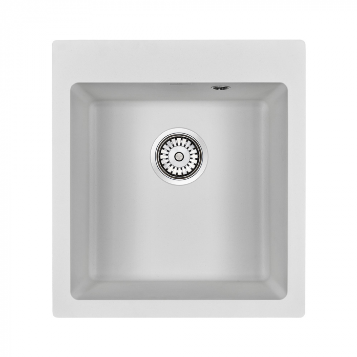 Кухонная мойка Paulmark Мойка KANTE 45, IT-GRANIT, PM104651-WH, белый, 460х510 мм,