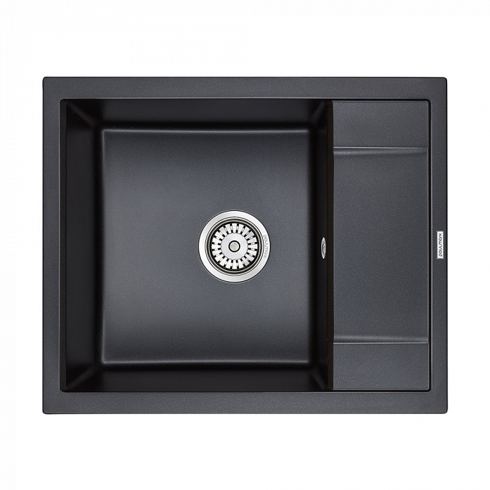 Кухонная мойка Paulmark Мойка FLUGEN 50-600, IT-GRANIT, PM216050-BLM, черный, 600х500 мм,