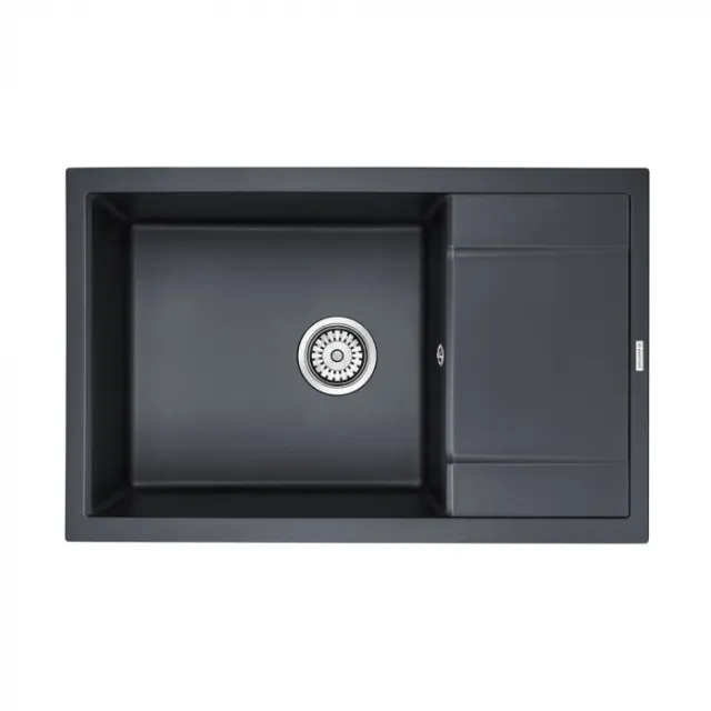 Кухонная мойка Paulmark Мойка FLUGEN 60, IT-GRANIT, PM317850-BLM, черный, 780х500 мм,