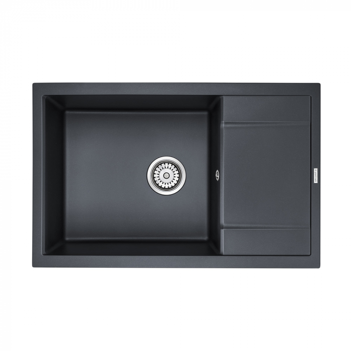Кухонная мойка Paulmark Мойка FLUGEN 60, IT-GRANIT, PM317850-BLM, черный, 780х500 мм,