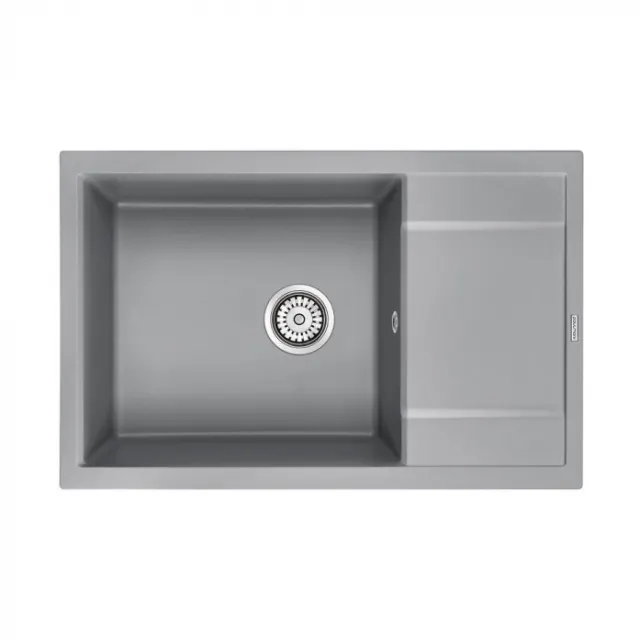 Кухонная мойка Paulmark Мойка FLUGEN 60, IT-GRANIT, PM317850-GRM, серый металлик, 780х500 мм,
