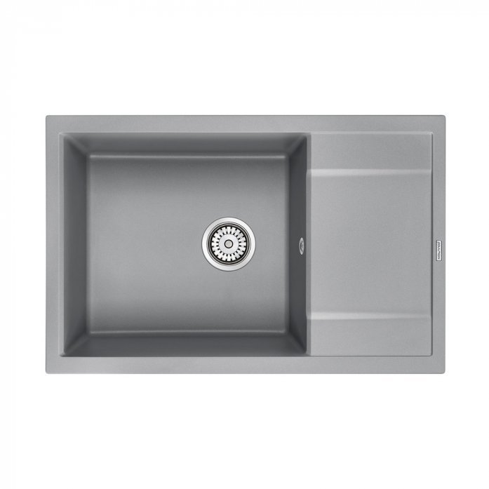 Кухонная мойка Paulmark Мойка FLUGEN 60, IT-GRANIT, PM317850-GRM, серый металлик, 780х500 мм,