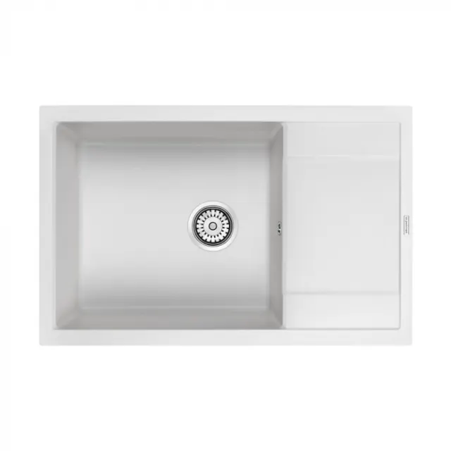 Кухонная мойка Paulmark Мойка FLUGEN 60, IT-GRANIT, PM317850-WH, белый, 780х500 мм,