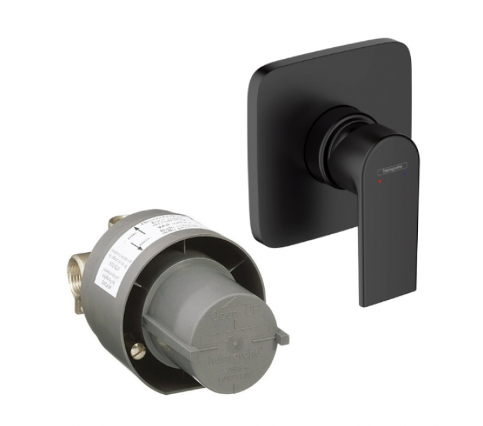 Смеситель для душа Hansgrohe Vernis Shape 71658670S (71658670+13620180) матовый черный