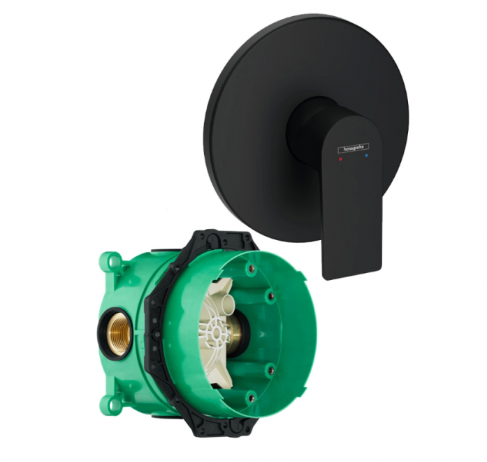 Смеситель для душа Hansgrohe Rebris E 72668670S (72668670+01800180) матовый черный