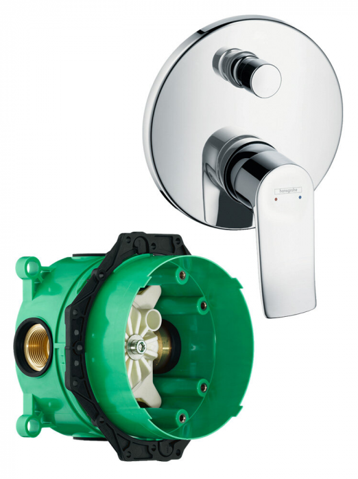 Смеситель для ванны Hansgrohe Metris 31493000S (31493000+01800180) хром