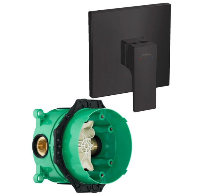 Смеситель для душа Hansgrohe Metropol 32565670S (32565670+01800180) матовый черный