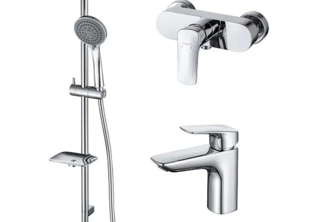 Комплект смесителей AQUATEK Вега AQ1031CR хром (AQ1010CR+AQ1060CR+AQ2011CR)