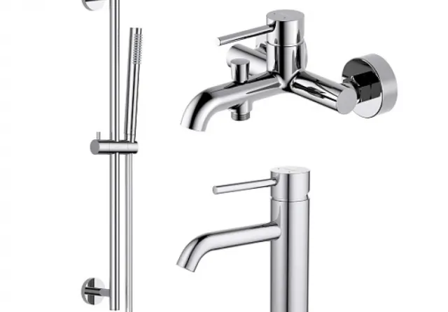 Комплект смесителей AQUATEK Европа AQ1330CR хром (AQ1310CR+AQ1340CR+AQ2012CR)