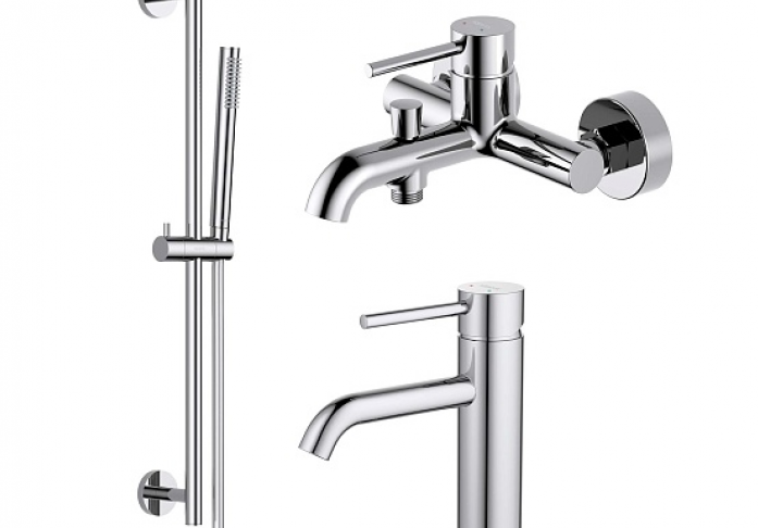 Комплект смесителей AQUATEK Европа AQ1330CR хром (AQ1310CR+AQ1340CR+AQ2012CR)